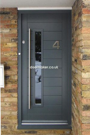 contemporary door downpipe grey